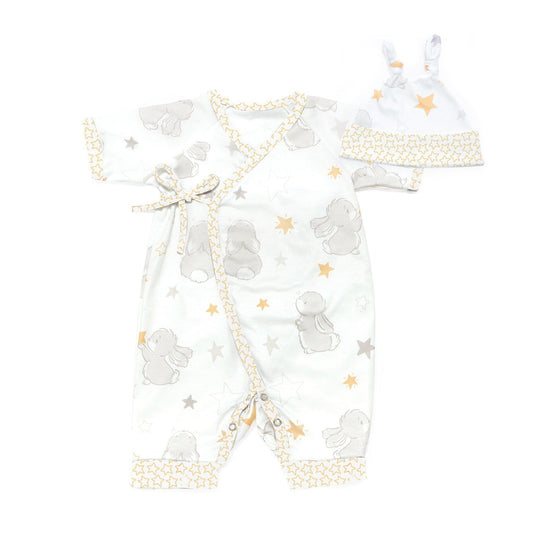 RETIRED - Bloom Bunny Kimono Romper and Hat Set